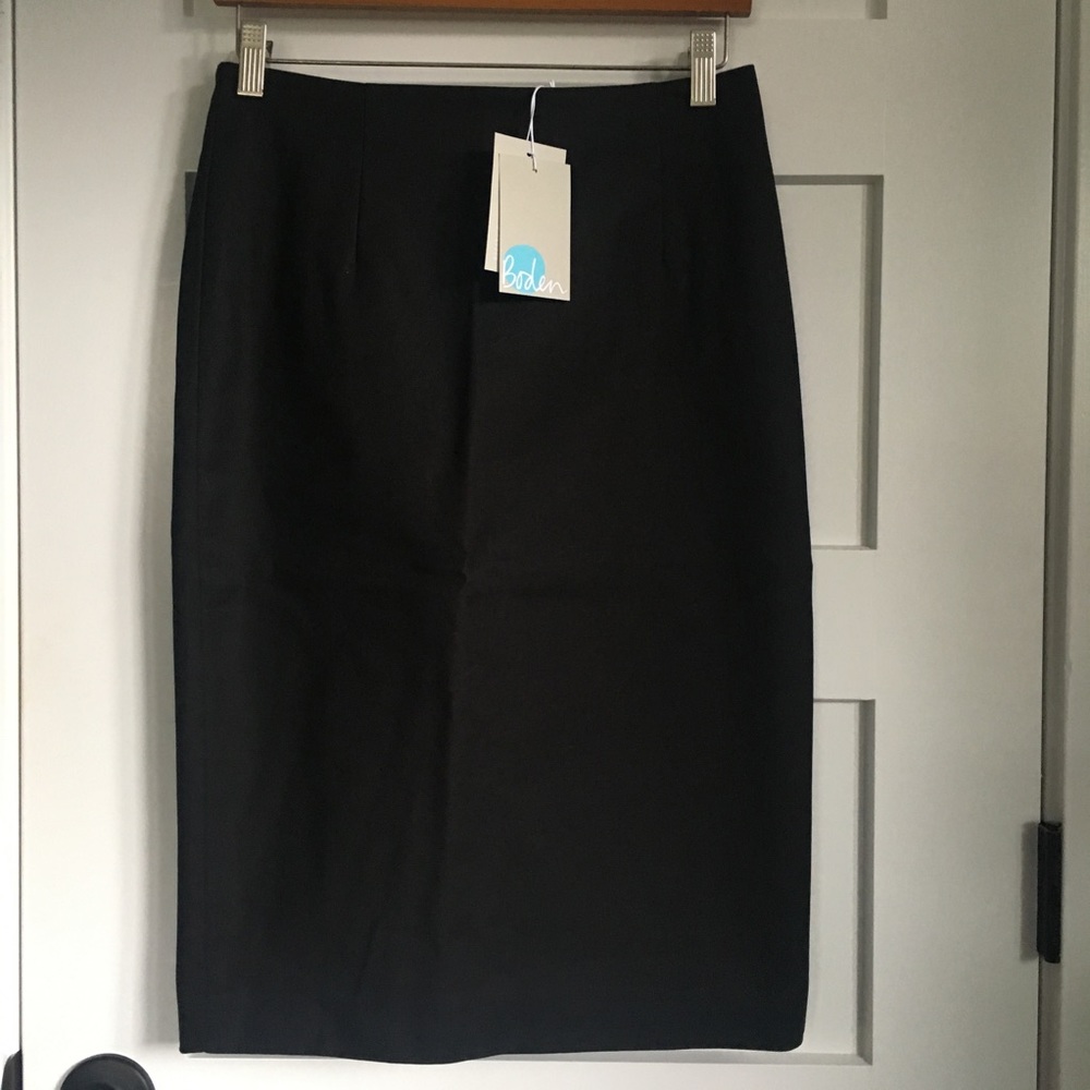 Boden High-Waist Black Pencil Skirt